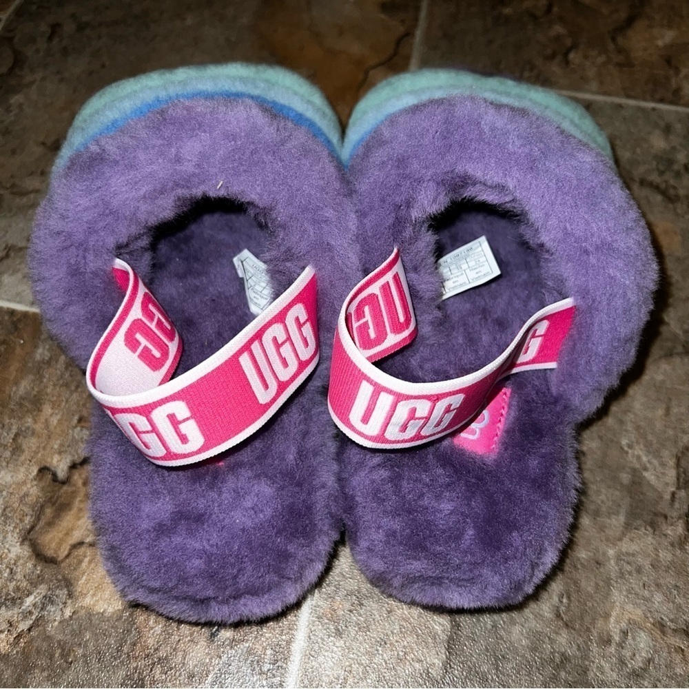 NEW UGG Fluff Yeah Slipper Sandals - Purple and Blue Fluff Yeah Size 7 - Picture 10 of 12